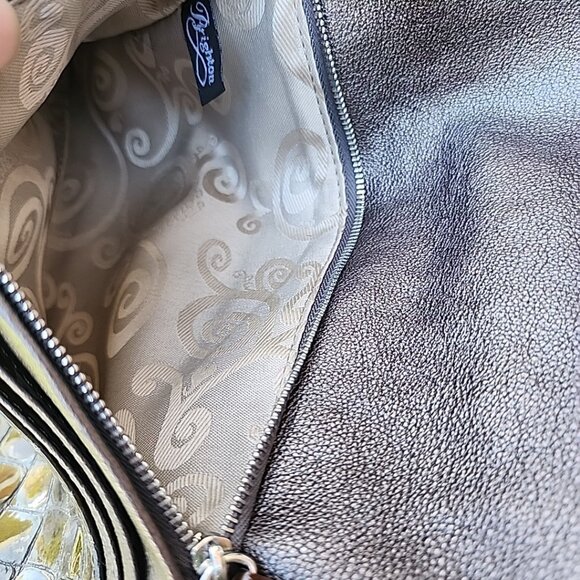 Brighton "All You Need Is Love" Faux Patent Leather Croc Embossed Purse Bag -EC - Picture 7 of 9